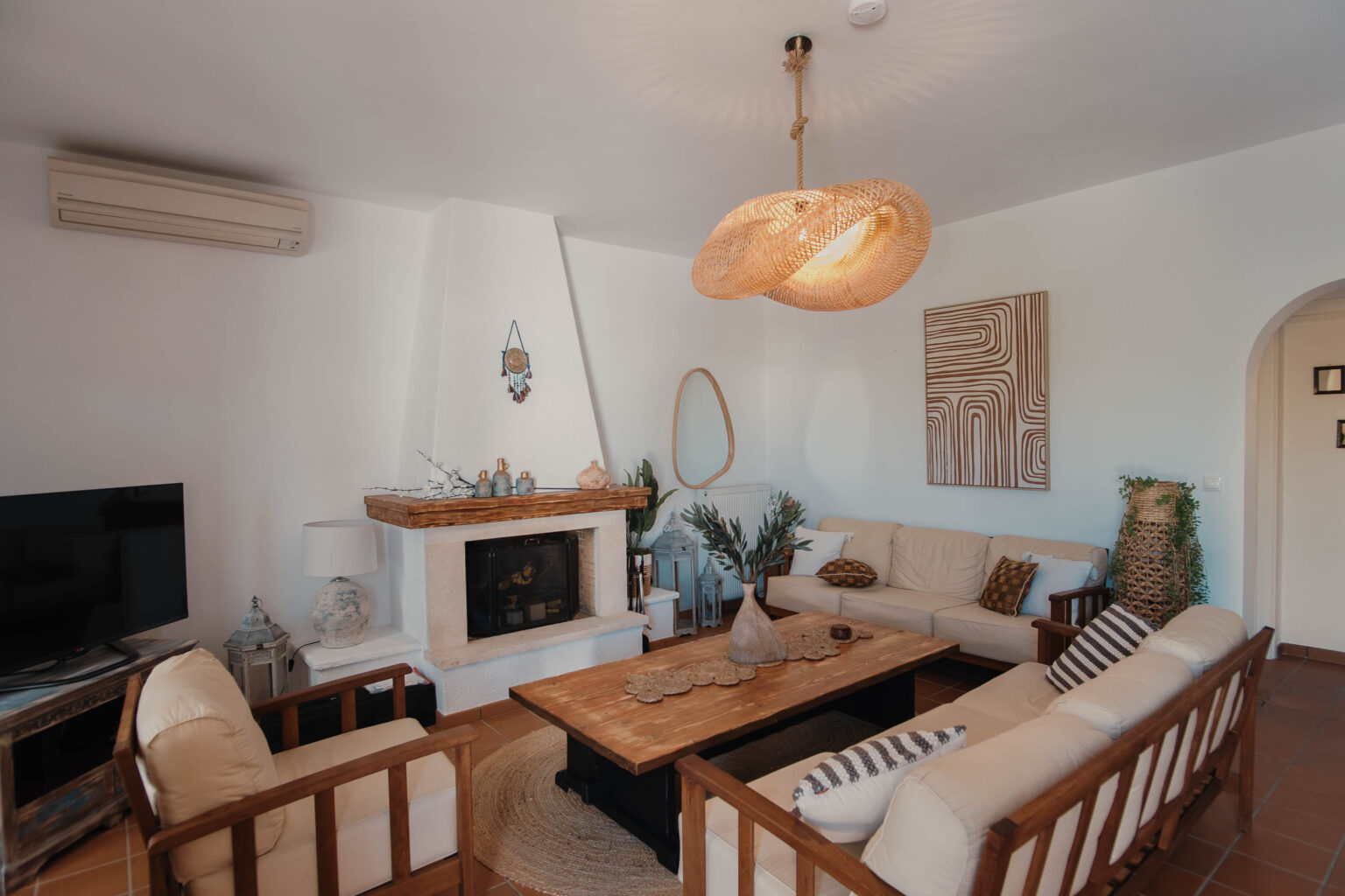 Living room at Villa Kyma