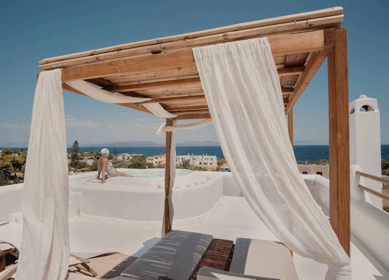 Pergola daybed on the terrace