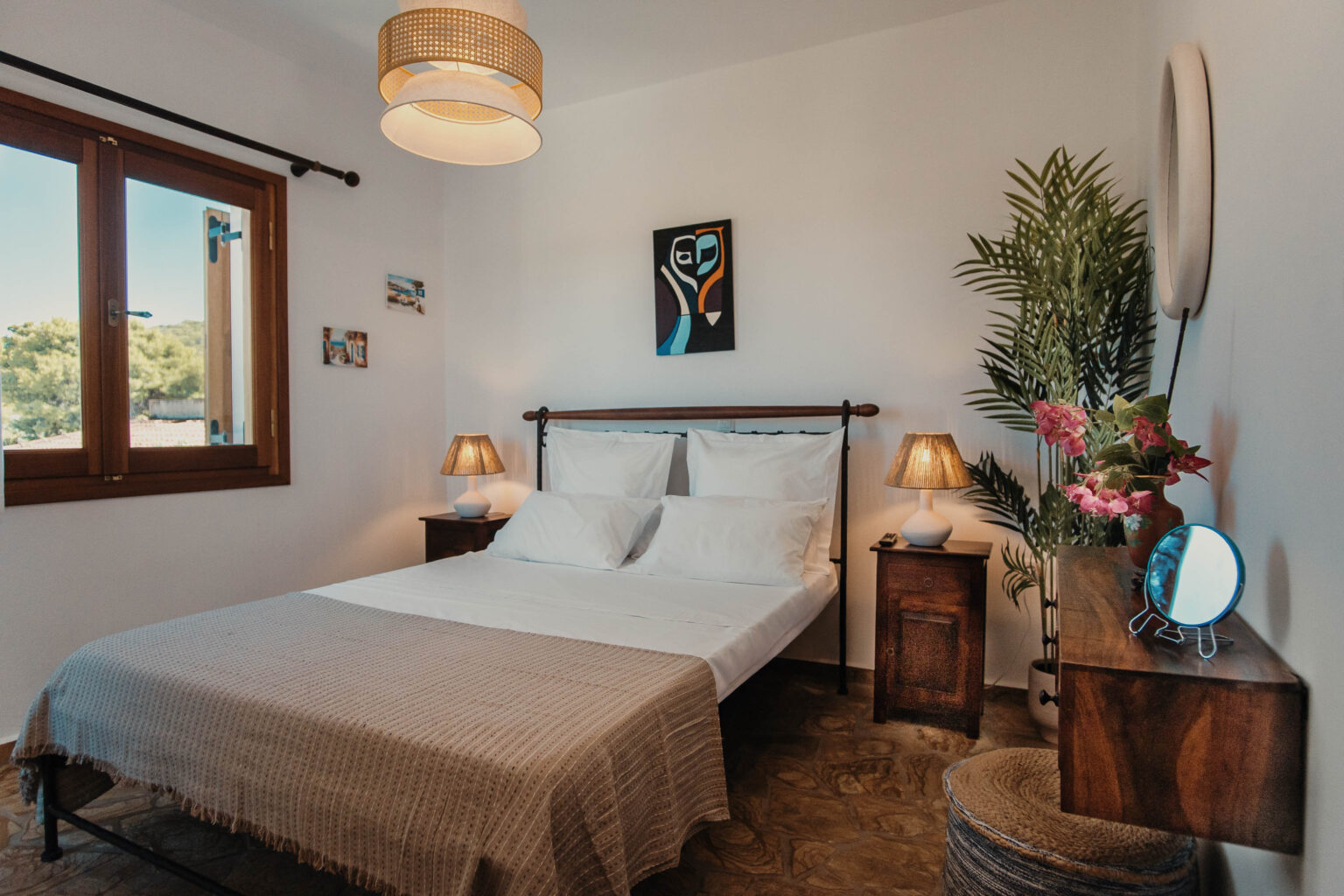 Asteria bedroom at Villa Kyma, Aegina